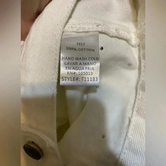 Savanna Jane Ivory Pearl Denim Jacket - Size Medium - Picture 8 of 10